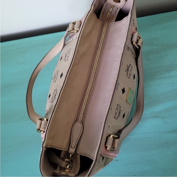 MCM Beige and Pink Shoulder Bag - Picture 9 of 12